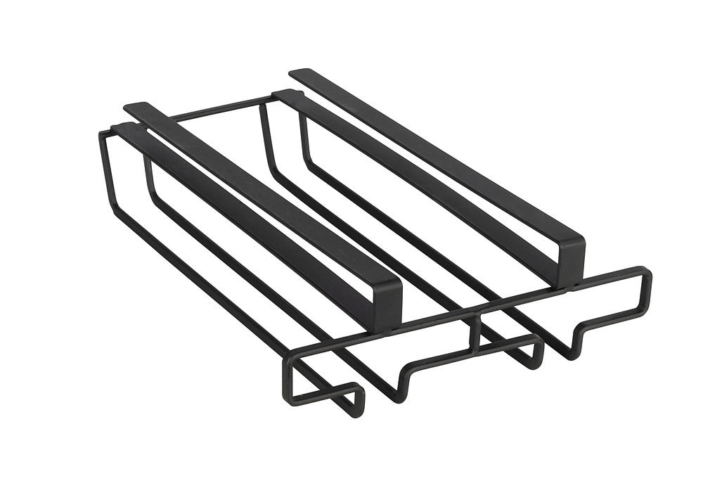 Glassholder for skap svart metall for 6 glass sett bakfra