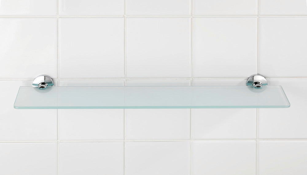Glasshylle Cuba veggmontert forkrommet sink Wenko detalj