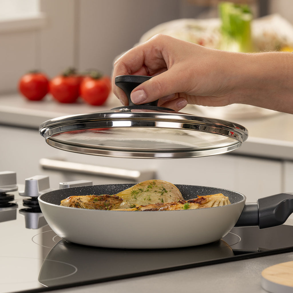 Glasslokk Ø20 cm med dampventil til gryter og panner bakside