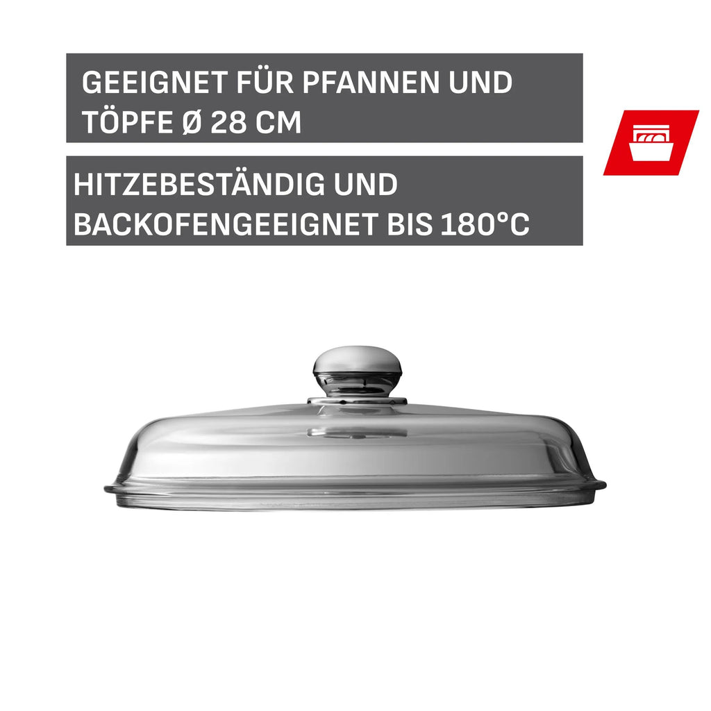 Glasslokk med rustfritt stål-håndtak 28 cm - Silit detalj glass