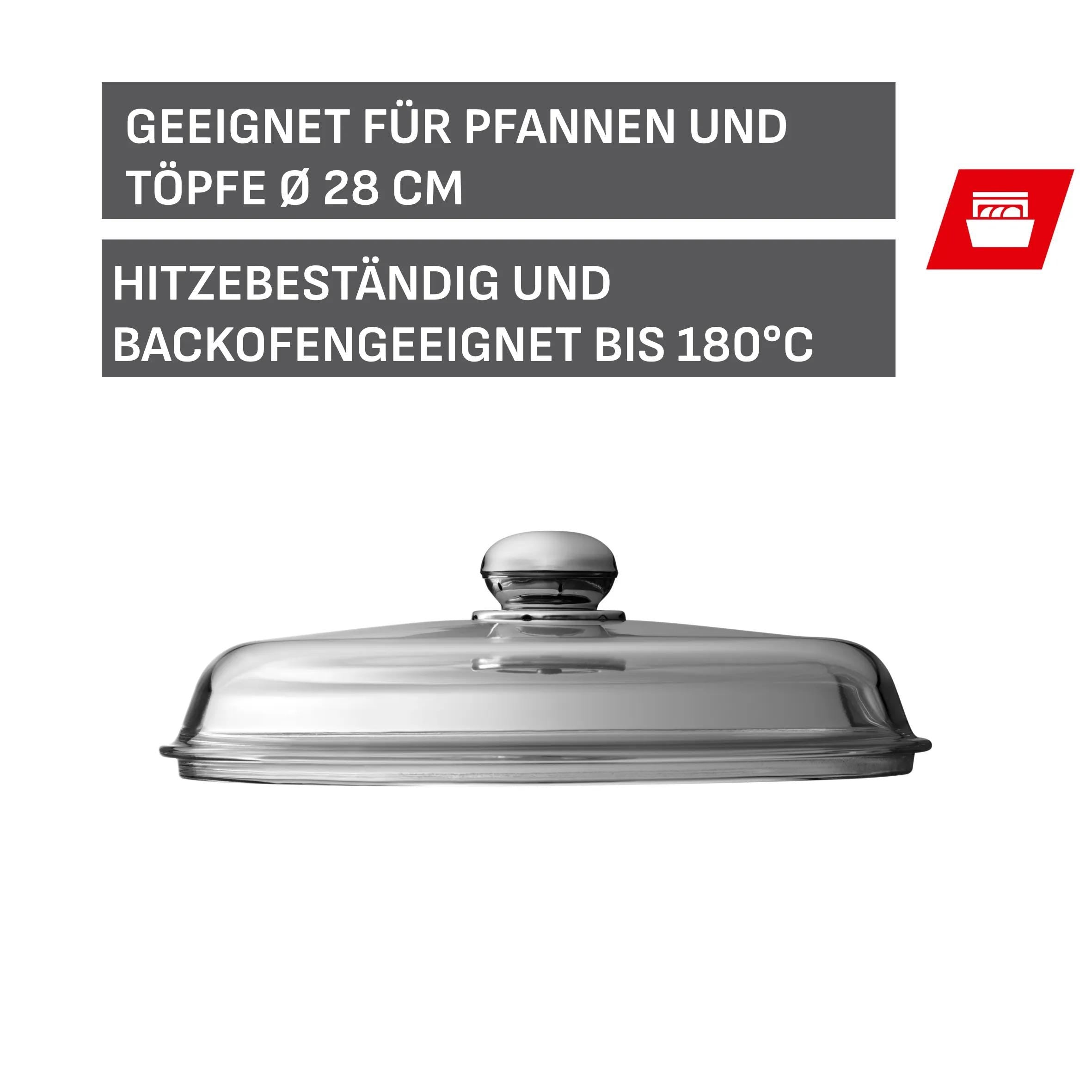 Glasslokk med rustfritt stål-håndtak 28 cm - Silit detalj glass