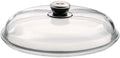 Glasslokk til stekepanne 32 cm borosilikatglass forfra