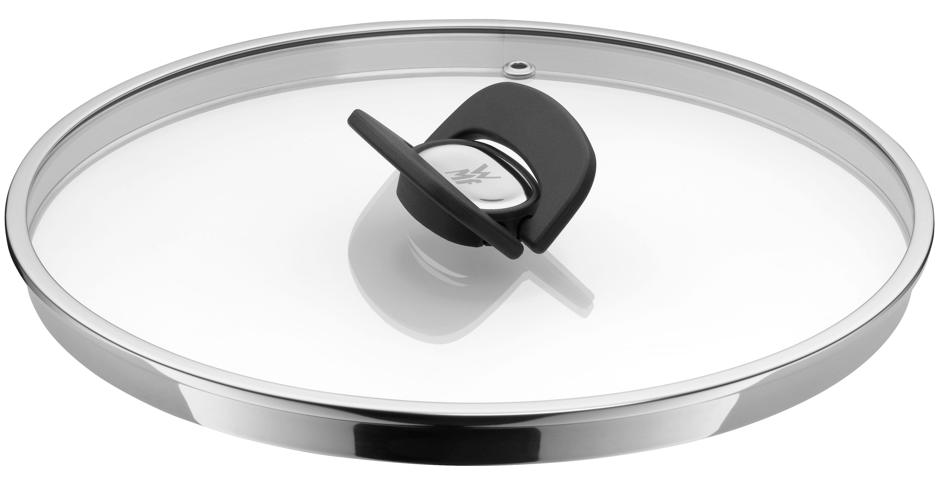 Glasslokk Click&Serve Ø28 cm for gryter og stekepanner forfra