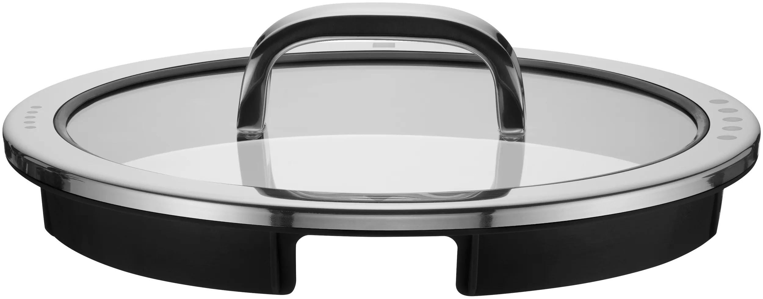 Glasslokk Function 4 svart 24 cm med silfunksjon forfra