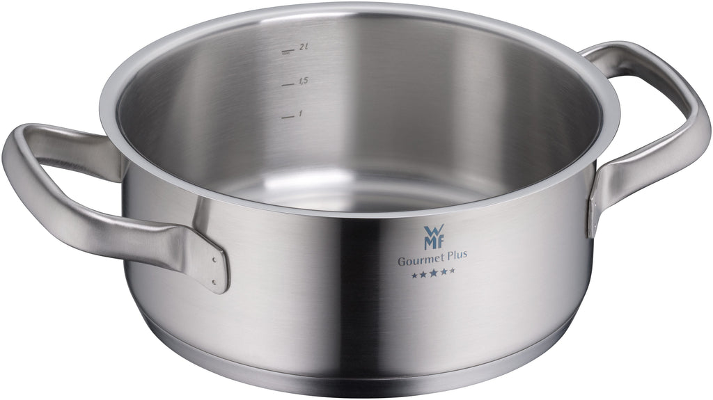 Gourmet Plus gryte med lokk 20 cm rustfritt stål 2,5 L - WMF bakside