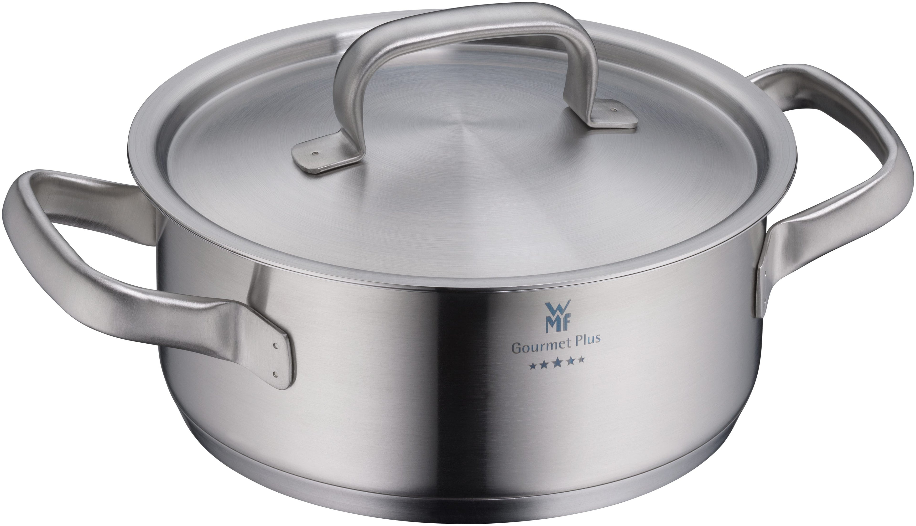 Gourmet Plus gryte med lokk 20 cm rustfritt stål 2,5 L - WMF forfra