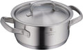 Gourmet Plus gryte med lokk 16 cm rustfritt stål fra forfra