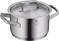Gourmet Plus kjele 16 cm med lokk rustfritt stål forfra
