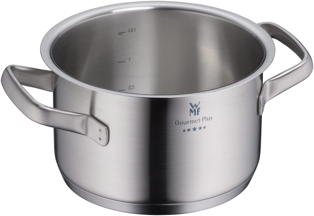 Gourmet Plus kjele 16 cm med lokk rustfritt stål bakside