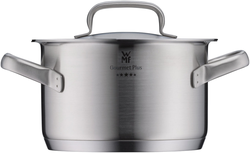 Gourmet Plus kjele 16 cm med lokk rustfritt stål med lokk på