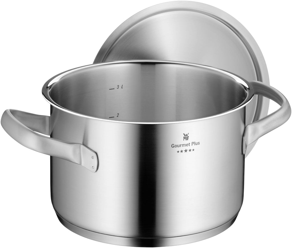 Gourmet Plus kjele 20 cm med lokk rustfritt stål bakside