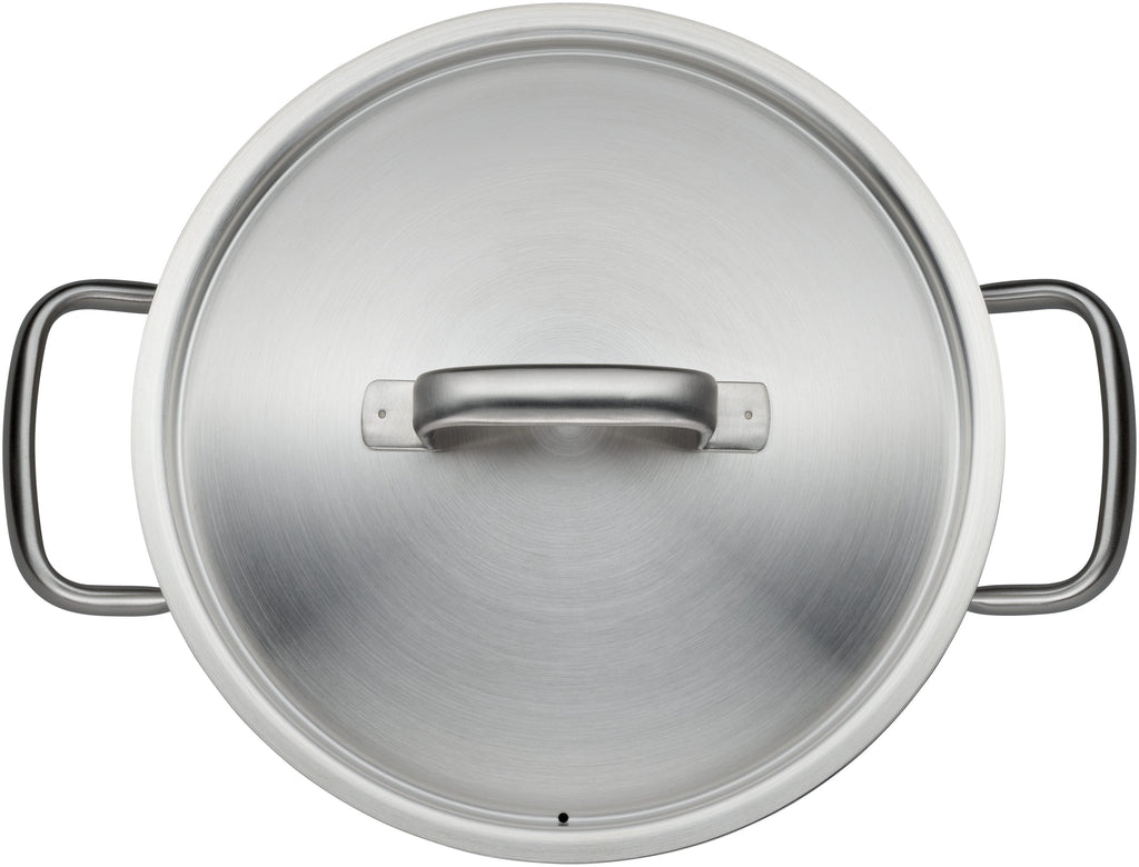 Gourmet Plus kjele 24 cm med lokk rustfritt stål bakside