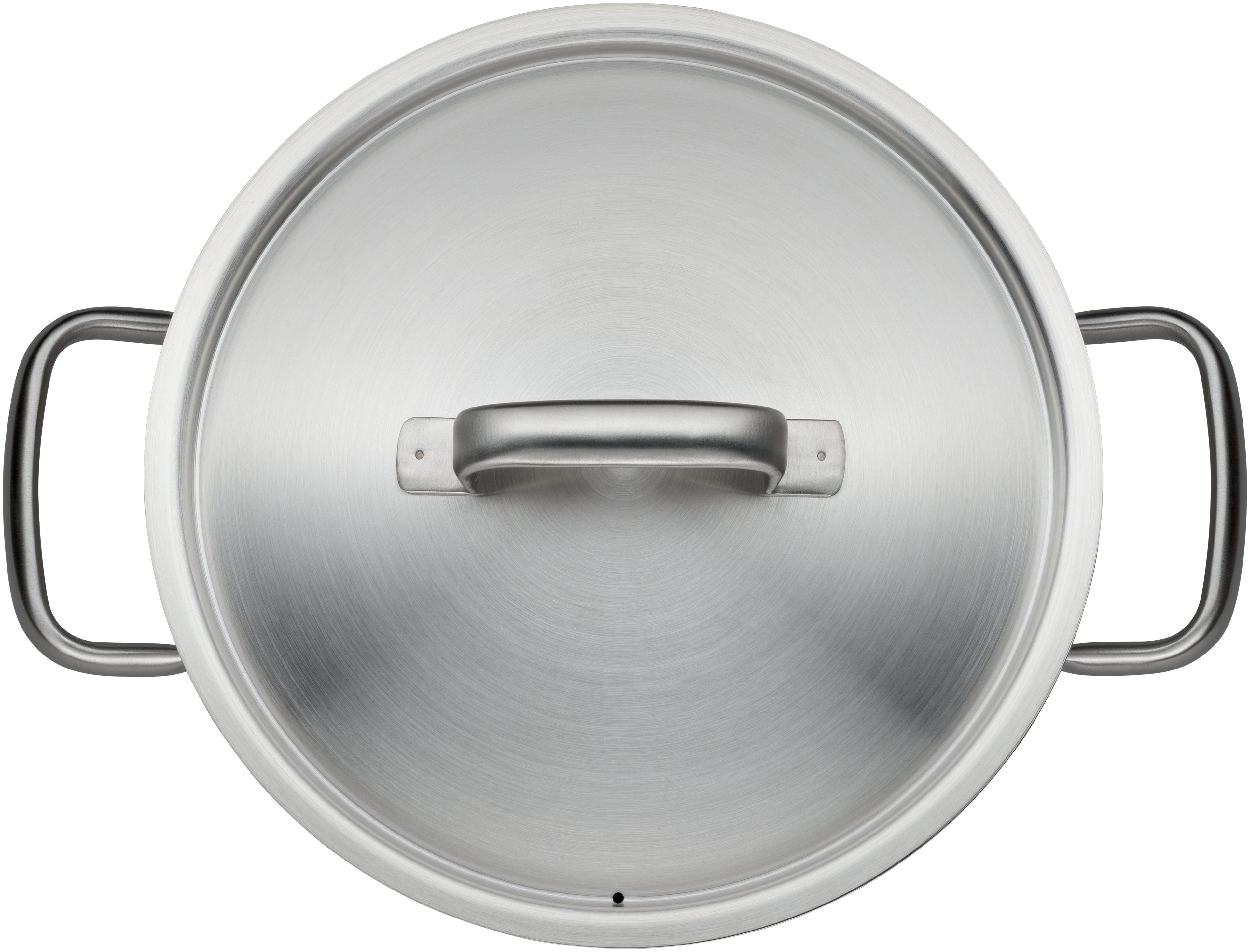 Gourmet Plus kjele 24 cm med lokk rustfritt stål bakside