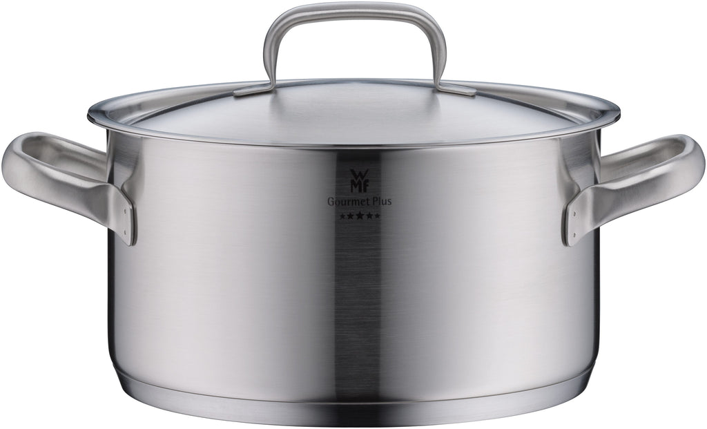 Gourmet Plus kjele 24 cm med lokk rustfritt stål på induksjonsplate
