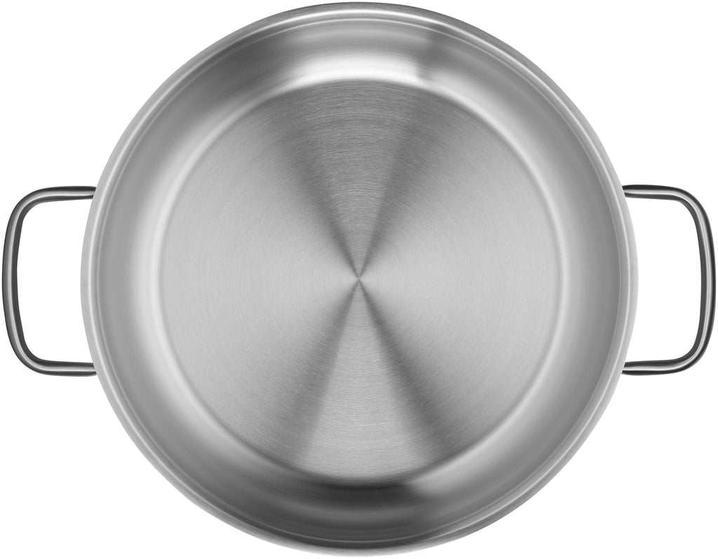 Gourmet Plus servierpanne 28 cm rustfritt stål induksjon detalj av hellekant