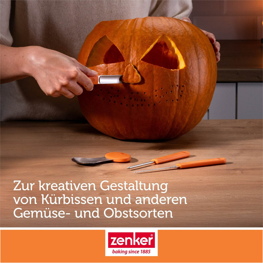 Gresskar-utskjæringssett 4-delt rustfritt stål Halloween - Zenker i bruk