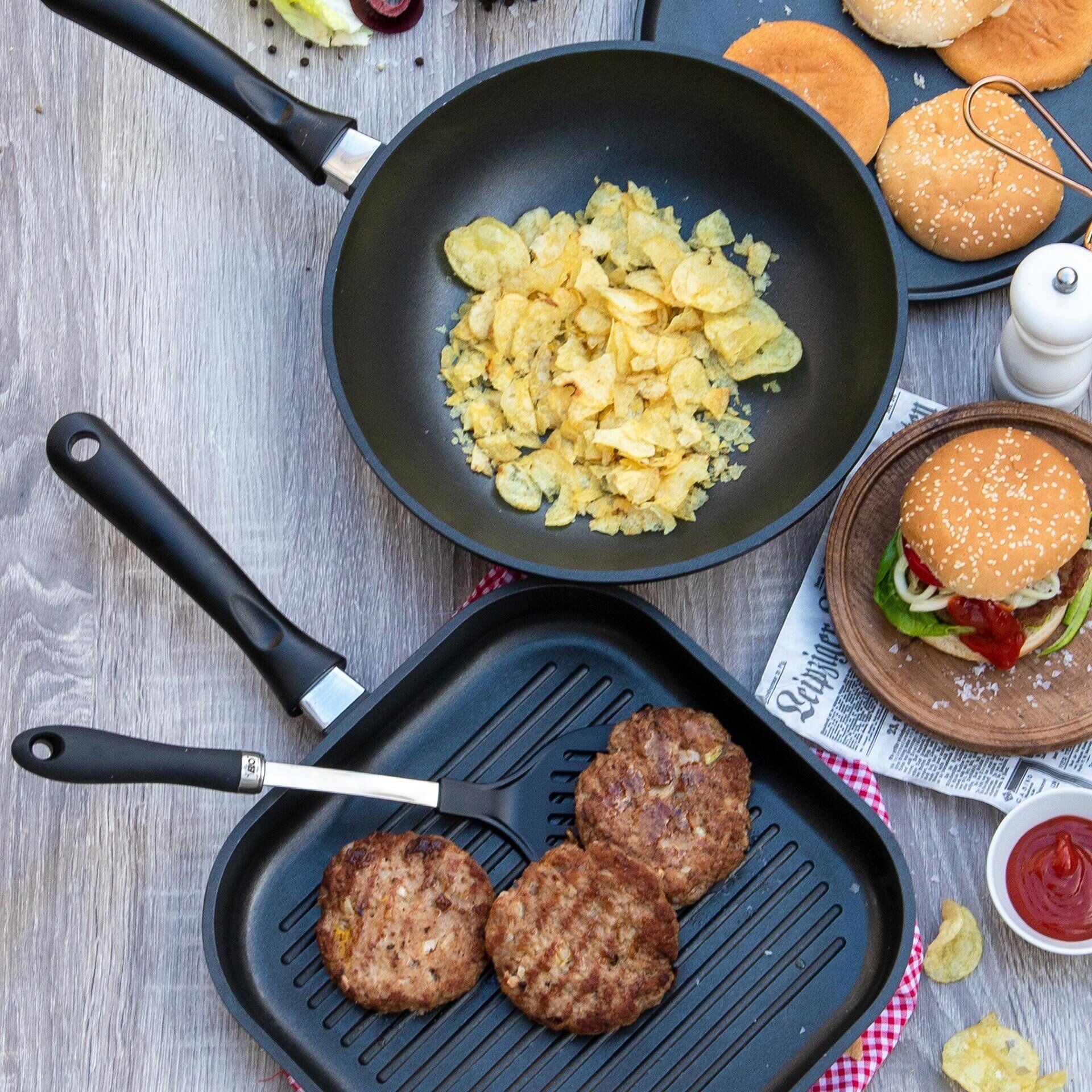 Grillpanne aluminium 28x28 cm non-stick - ELO bakside