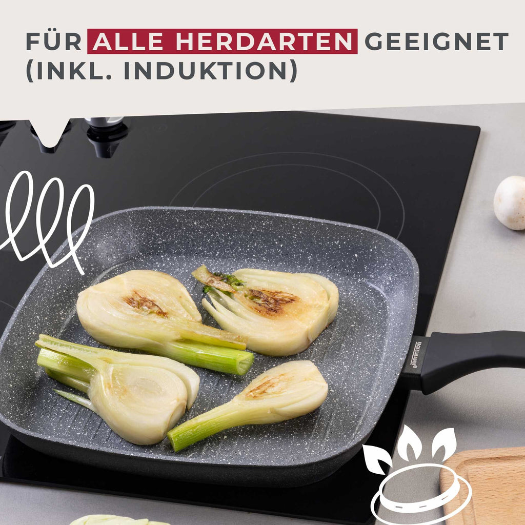 Grillpanne Cosmo keramikk non-stick Ø28 cm riflet bunn