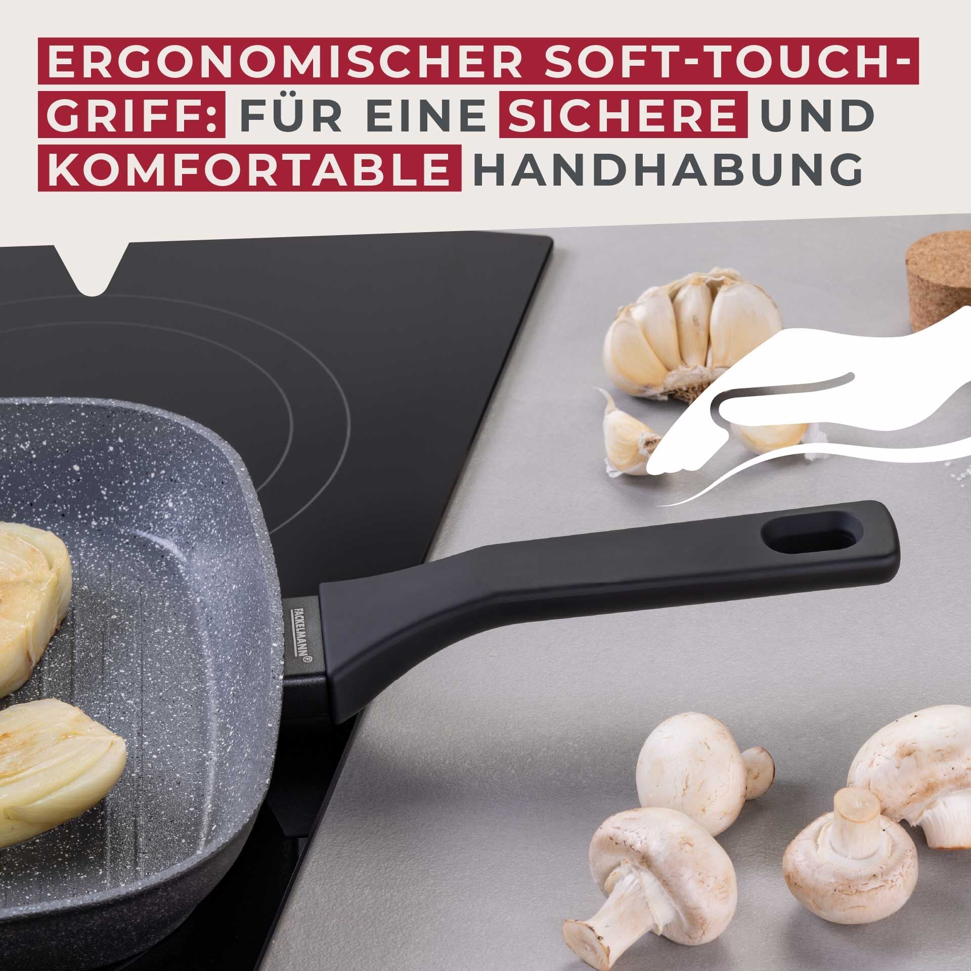 Grillpanne Cosmo keramikk non-stick Ø28 cm sett fra siden