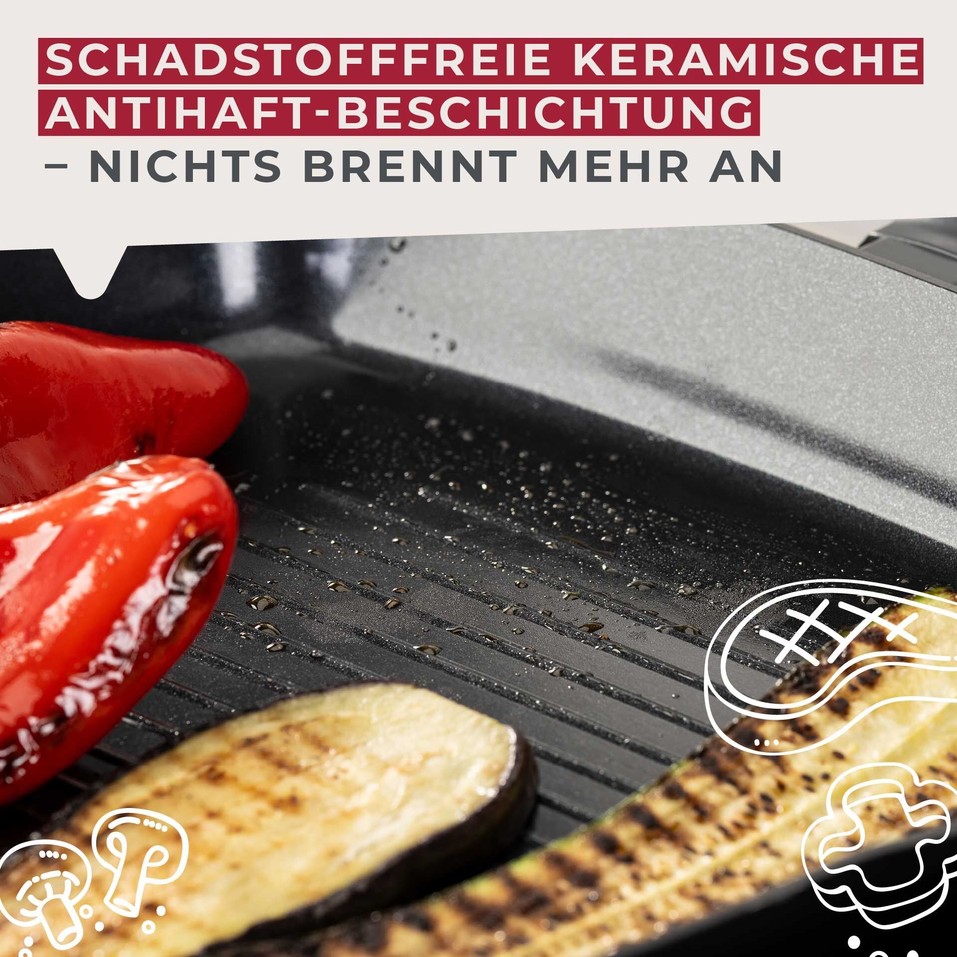 Grillpanne keramikk non-stick Ø28 cm Statement nærbilde av riller