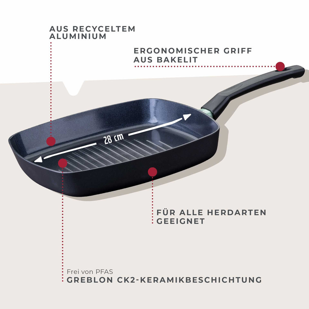 Grillpanne keramikk non-stick Ø28 cm Brandao detalj av håndtak