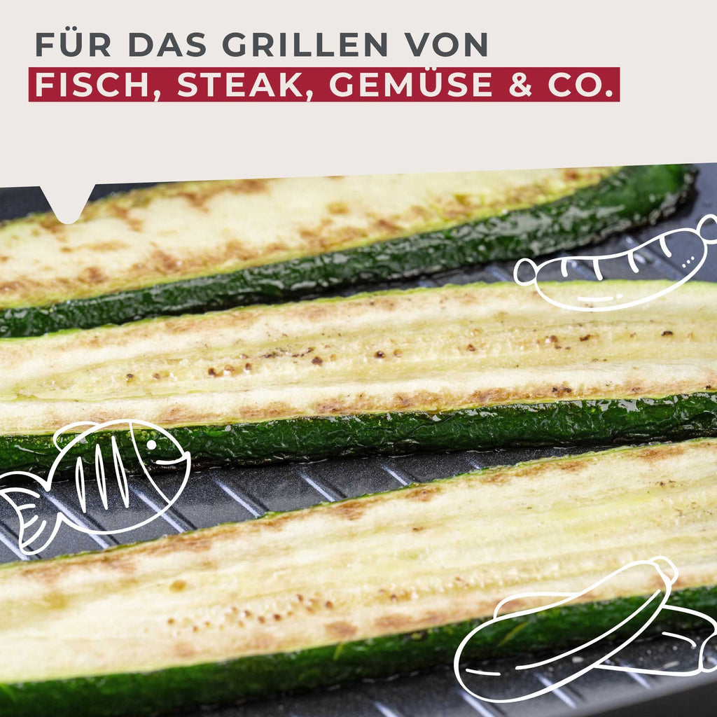 Grillpanne keramikk non-stick Ø28 cm Brandao montert på komfyr