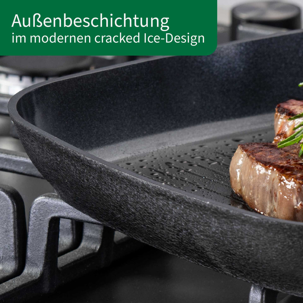 Grillpanne keramisk non-stick Ø28 cm resirkulert aluminium med mat