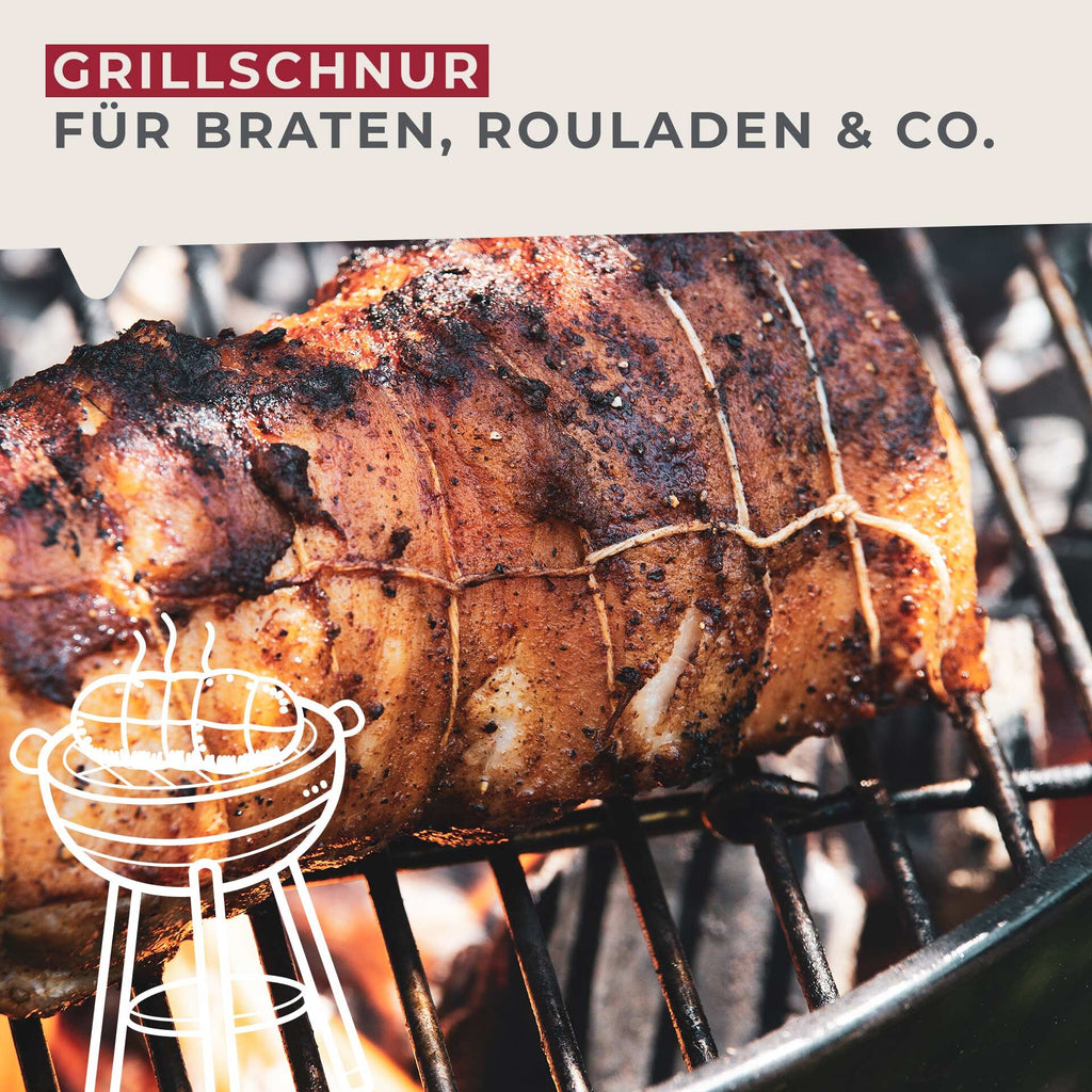 Grillsnor bomull 100 m varmebestandig opptil 230°C med dispenser nærbilde