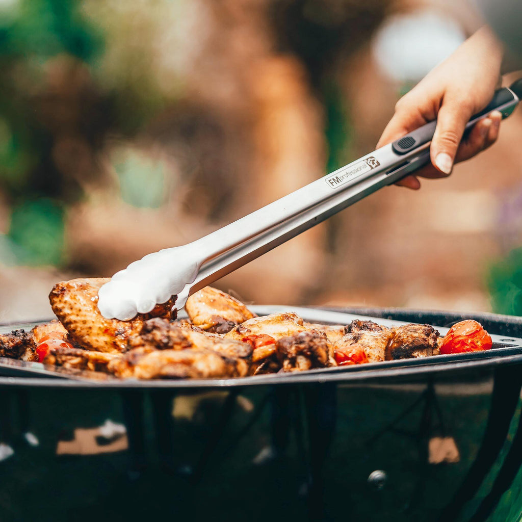 Detalj av gripeflate på Grilltang XXL rustfritt stål 45 cm - FMprofessional