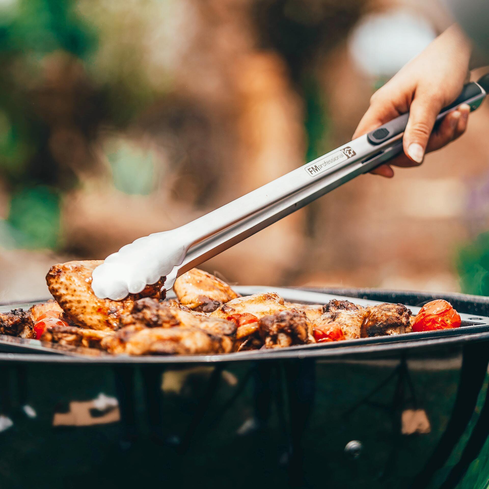 Detalj av gripeflate på Grilltang XXL rustfritt stål 45 cm - FMprofessional