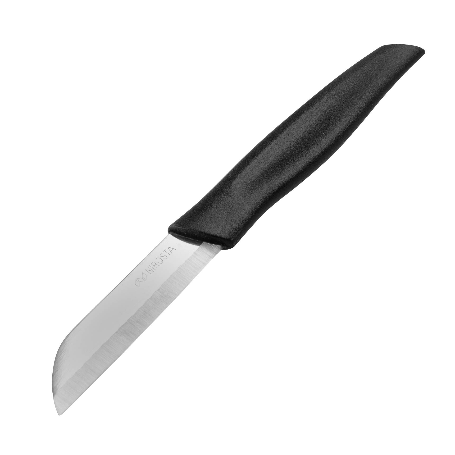 Grønnsakskniv 17 cm svart rustfritt stål - Nirosta forfra