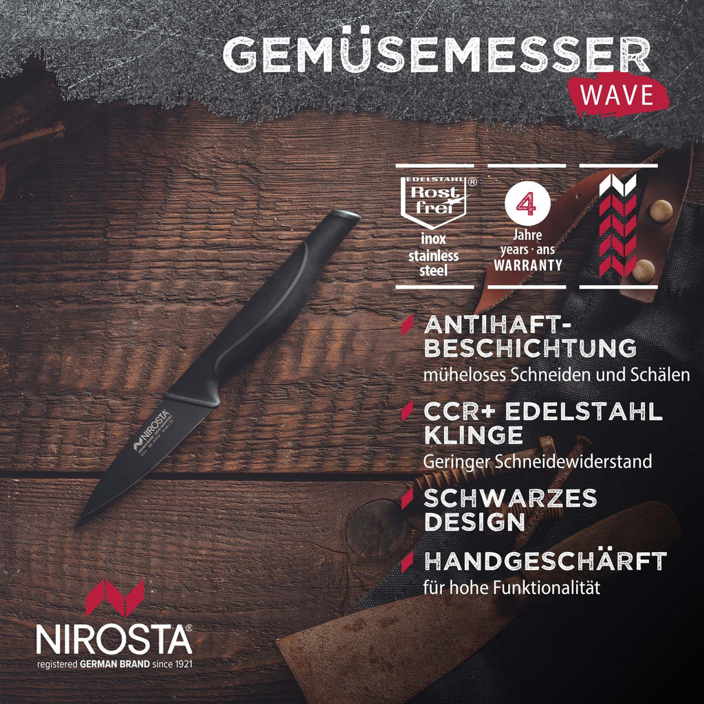Grønnsakskniv 9 cm non-stick belegg, myk grep - Nirosta i bruk