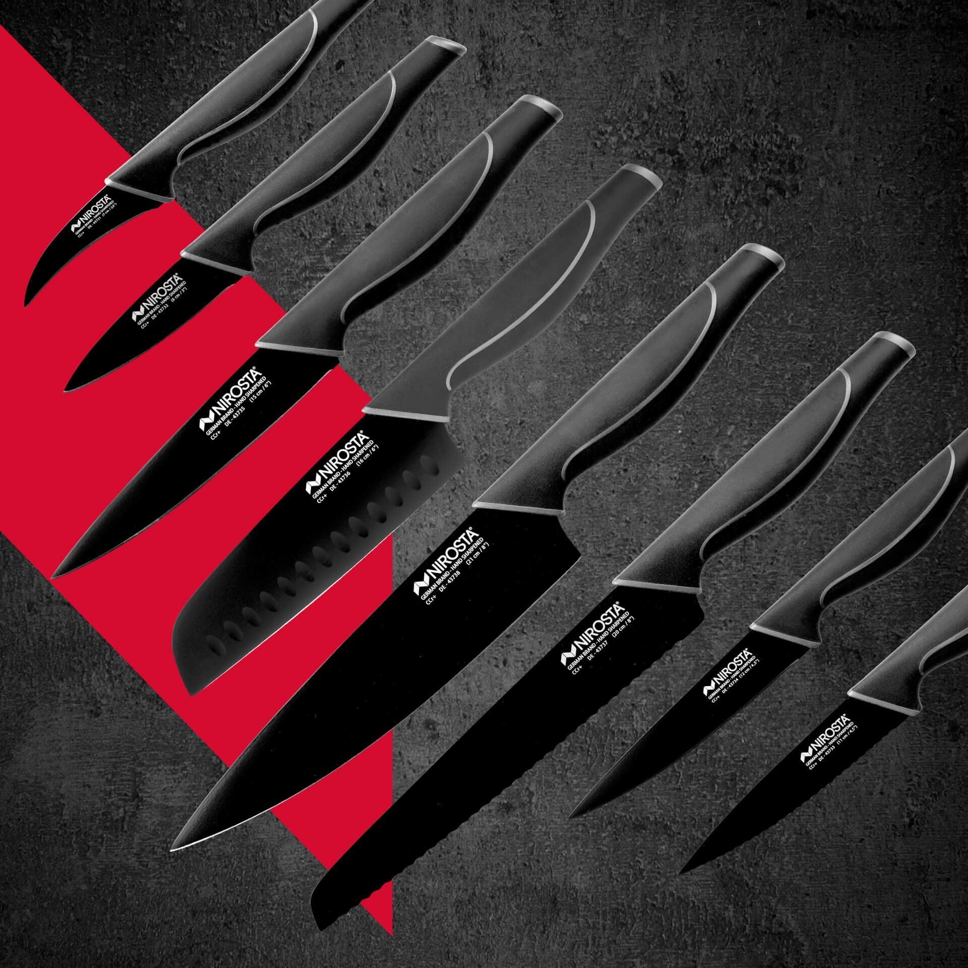 Grønnsakskniv 9 cm non-stick belegg, myk grep - Nirosta montert