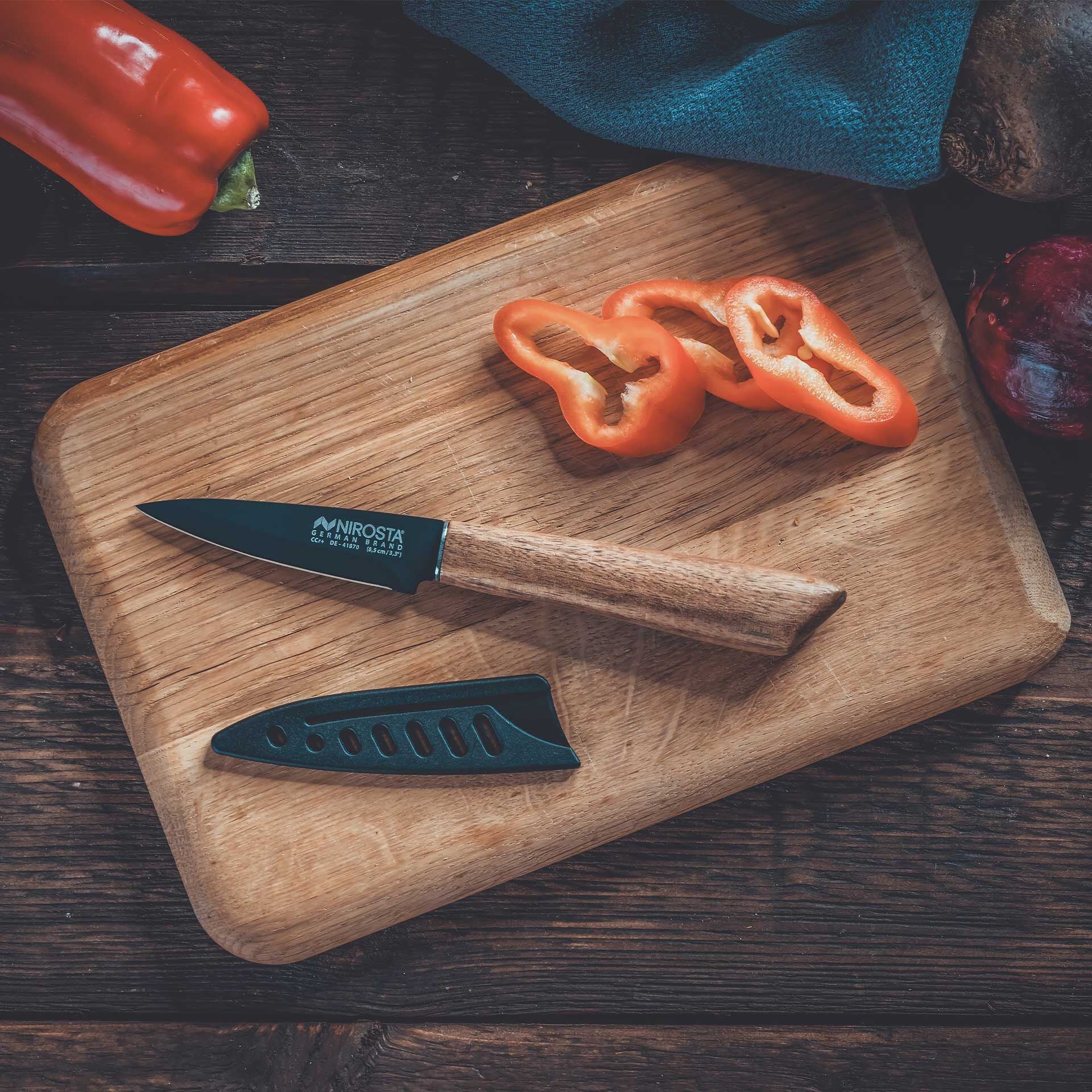 Grønnsakskniv Flow 8,5 cm rustfritt stål med non-stick bakside