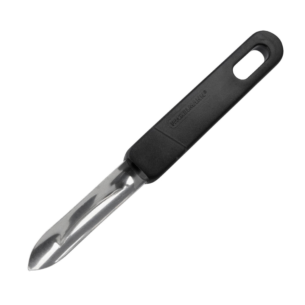 Grønnsaksskreller 17 cm svart rustfritt stål - Fackelmann forfra