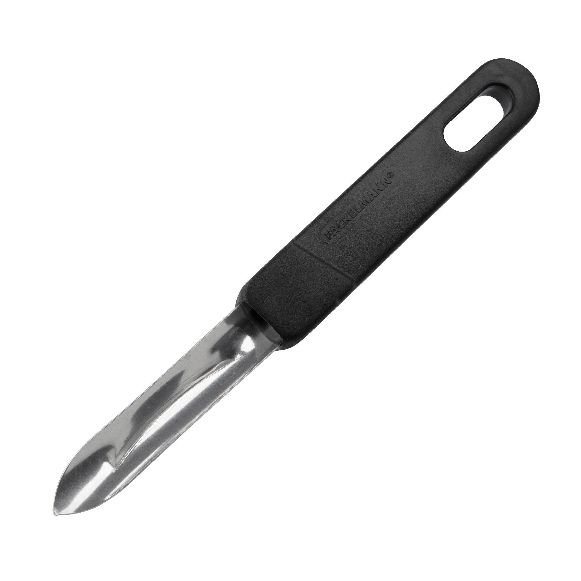 Grønnsaksskreller 17 cm svart rustfritt stål - Fackelmann forfra