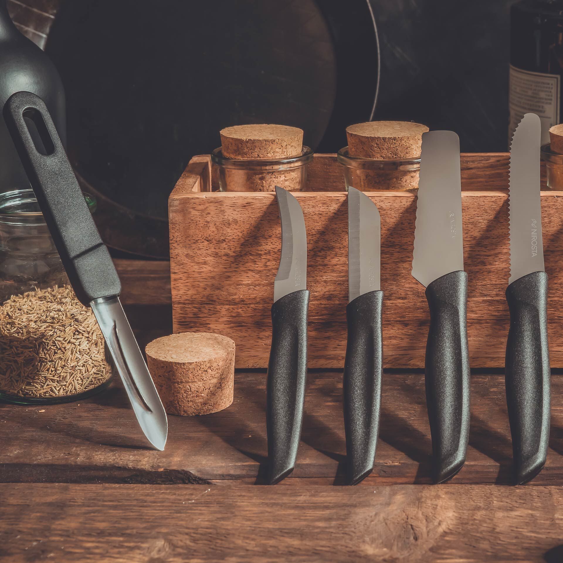 Detalj av blad på Grønnsaksskreller 17 cm svart rustfritt stål - Fackelmann