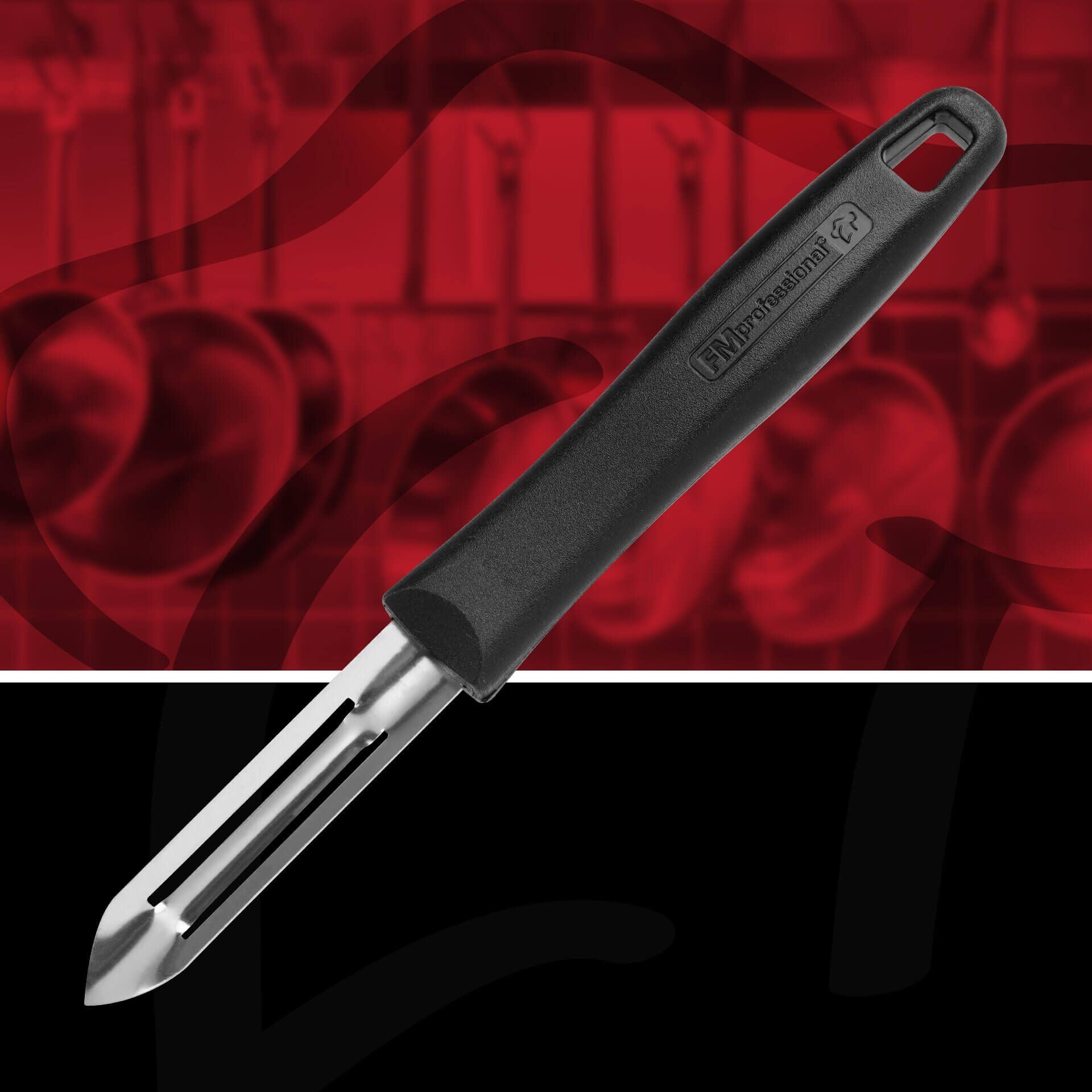 Detalj av klingen på Grønnsaksskreller 19 cm rustfritt stål - FMprofessional