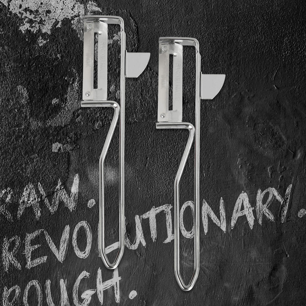 Grønnsaksskreller-sett rustfritt stål 15 cm bakside