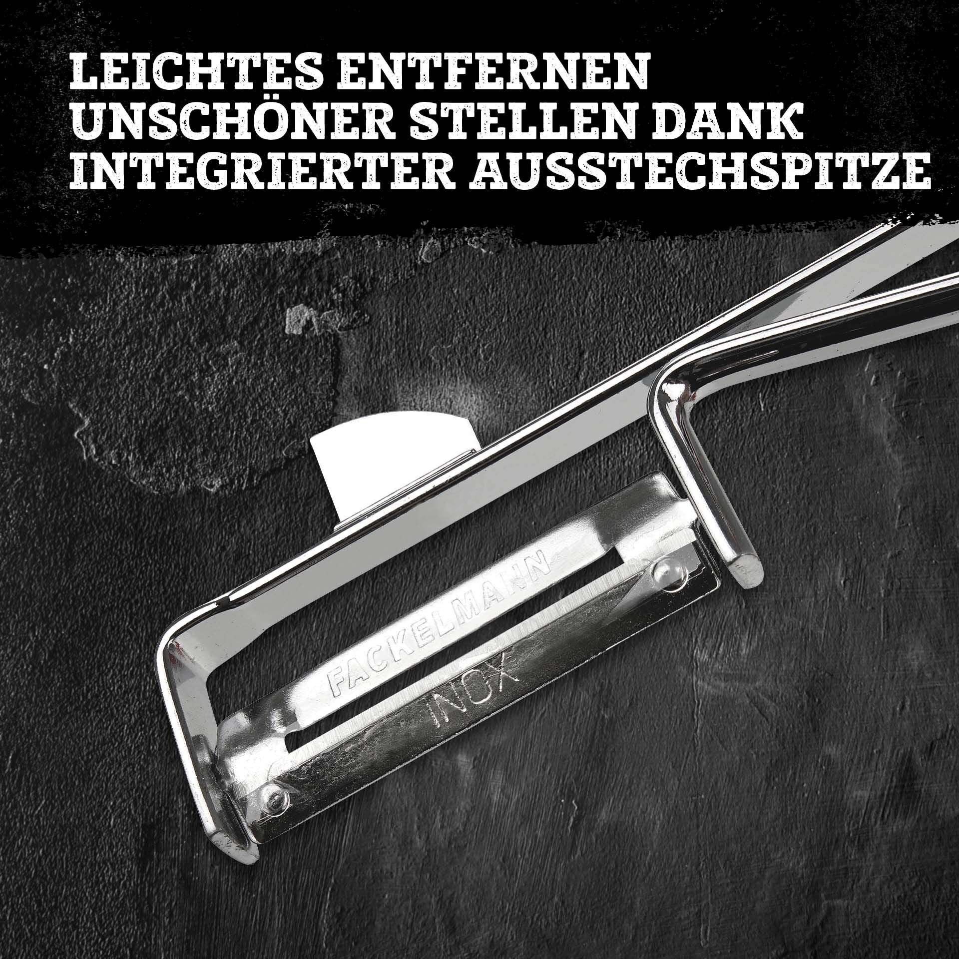 Grønnsaksskreller-sett rustfritt stål 15 cm aushøler detalj