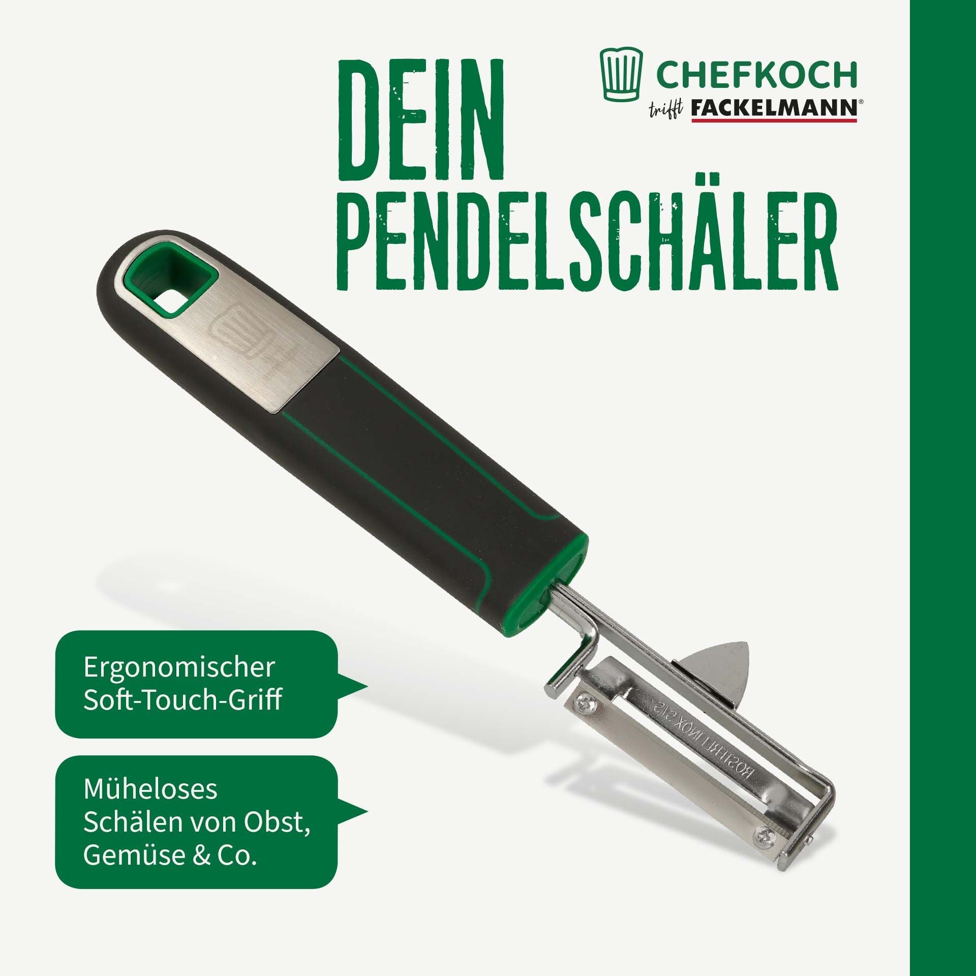 Pakning av Grønnsaksskreller svingbar 18 cm - Chefkoch trifft Fackelmann