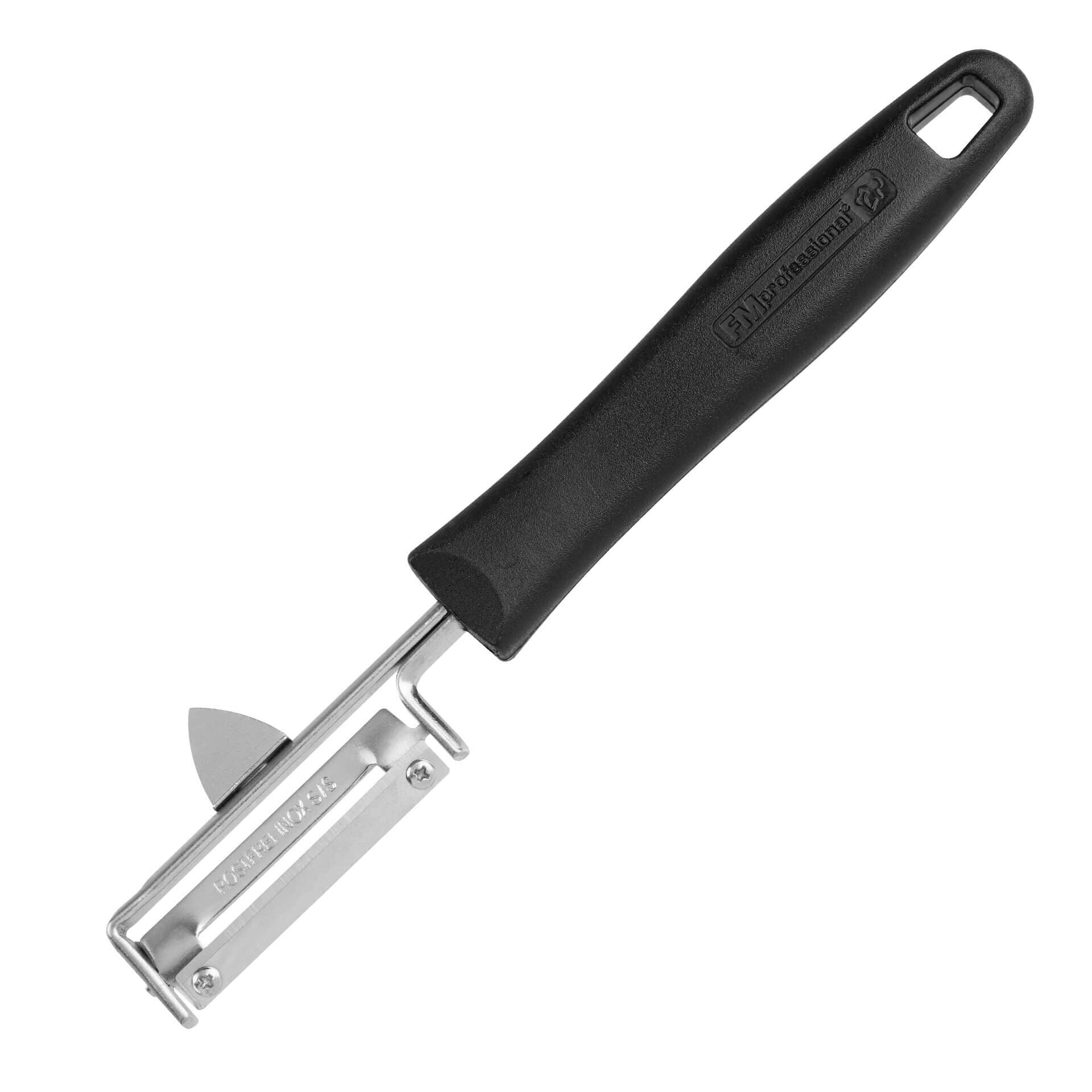Grønnsaksskreller svingbar 19 cm rustfritt stål FMprofessional forfra