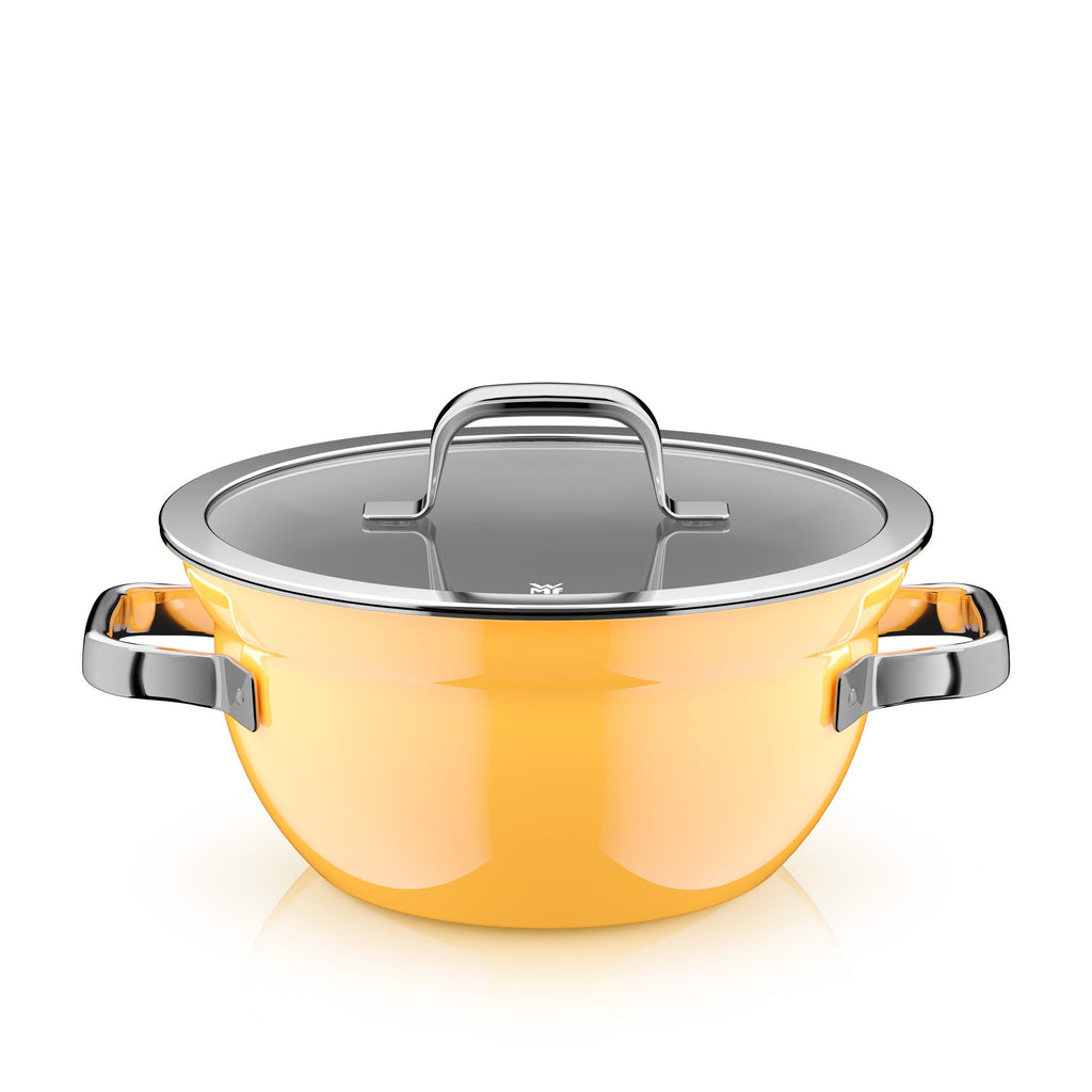 Gryte med lokk Fusiontec Mineral Pro 24 cm 4 L Mango Yellow forfra