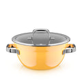 Gryte med lokk Fusiontec Mineral Pro 24 cm 4 L Mango Yellow forfra