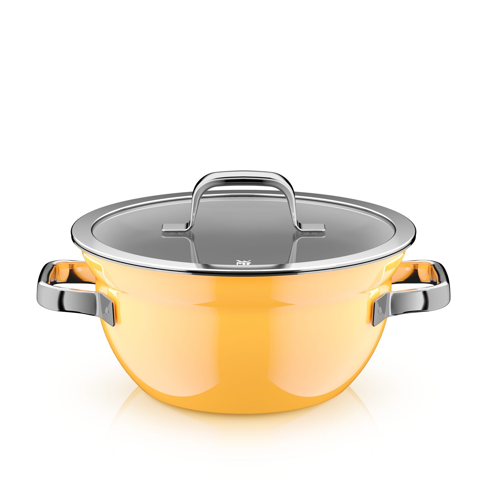 Gryte med lokk Fusiontec Mineral Pro 24 cm 4 L Mango Yellow forfra