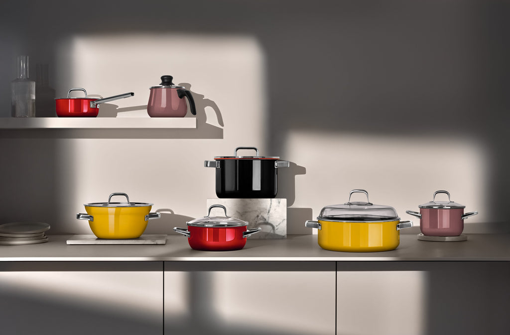 Oversiktsbilde av Gryte med lokk Fusiontec Mineral Pro 24 cm 4 L Mango Yellow