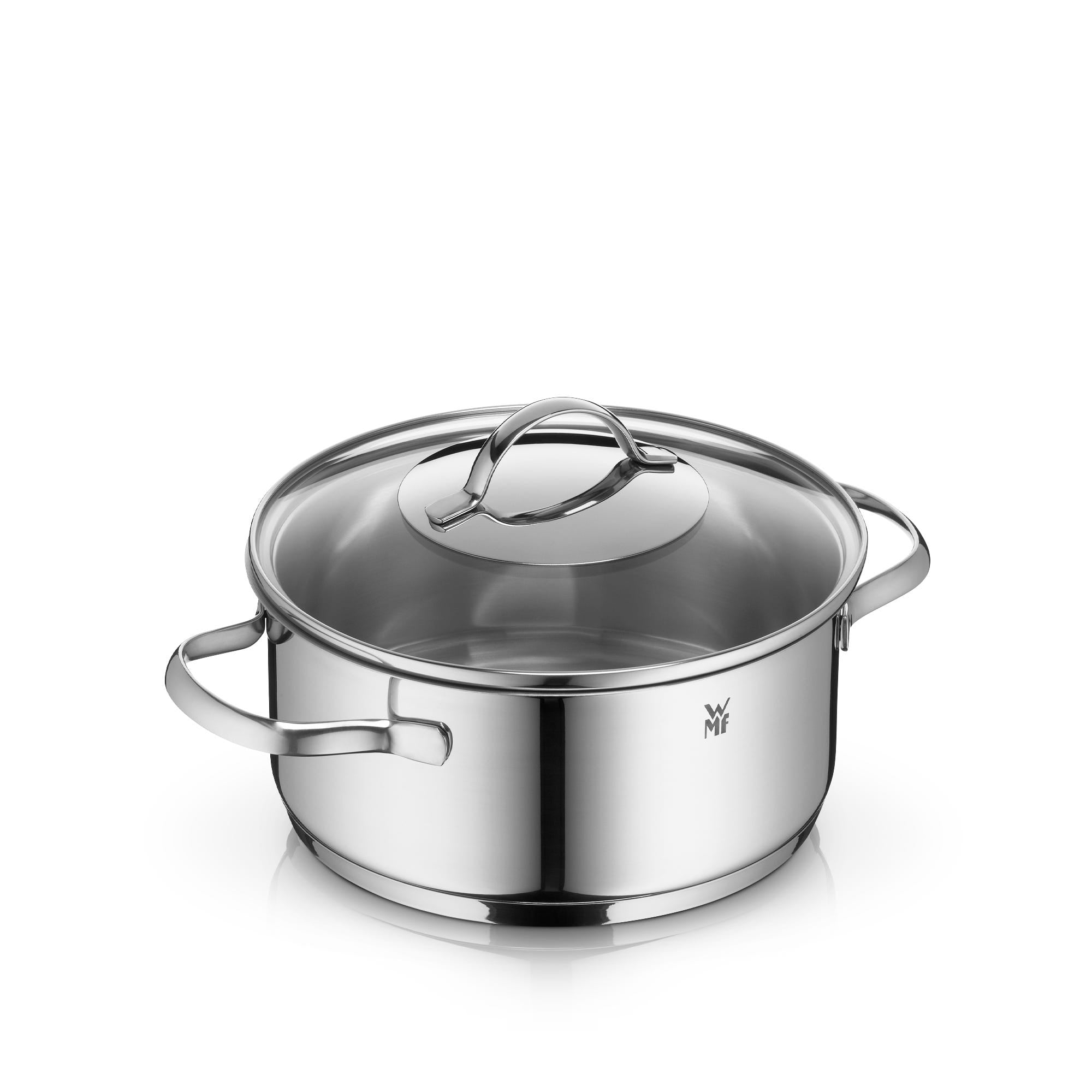 Gryte med glasslokk rustfritt stål 20 cm Provence Plus forfra