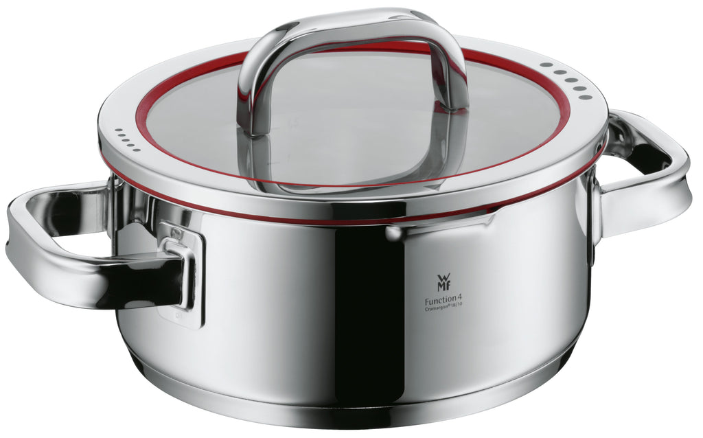Gryte med lokk Function 4 rustfritt stål 20 cm 2,5 L fra WMF forfra