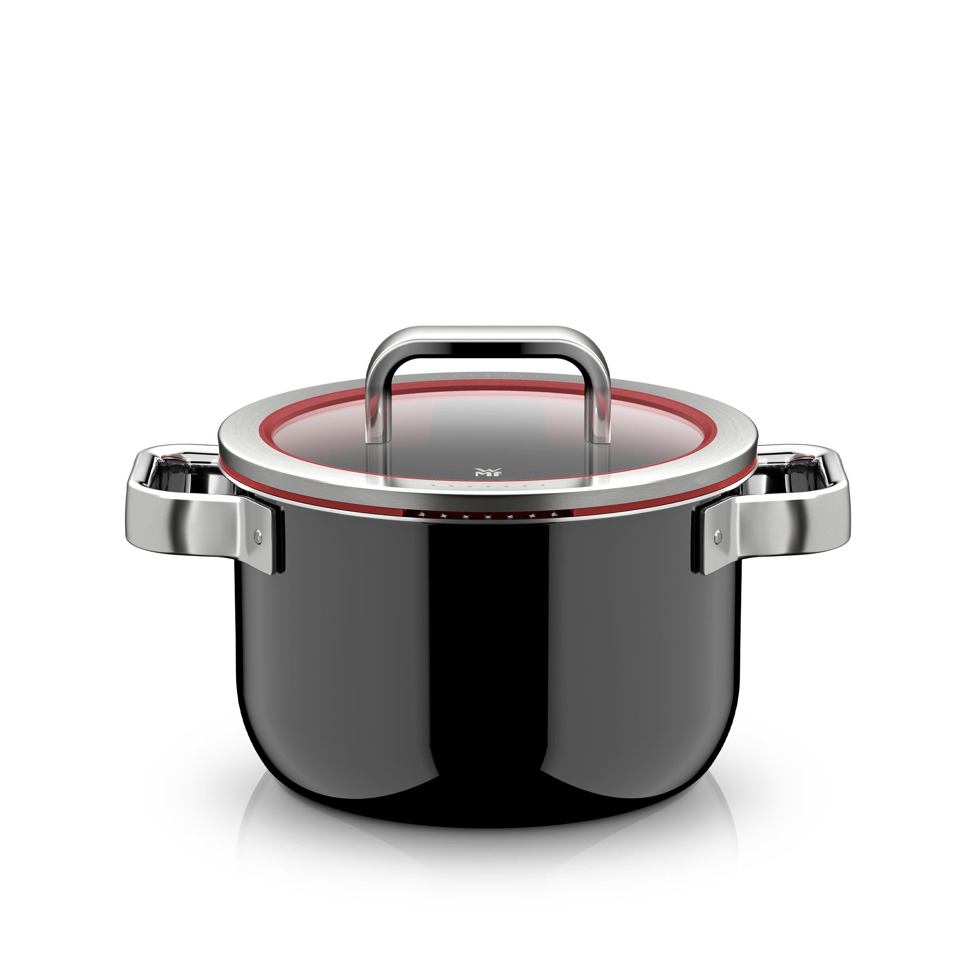Grytersett 4-delt Fusiontec Function Pro svart - WMF detalj av glasslokk