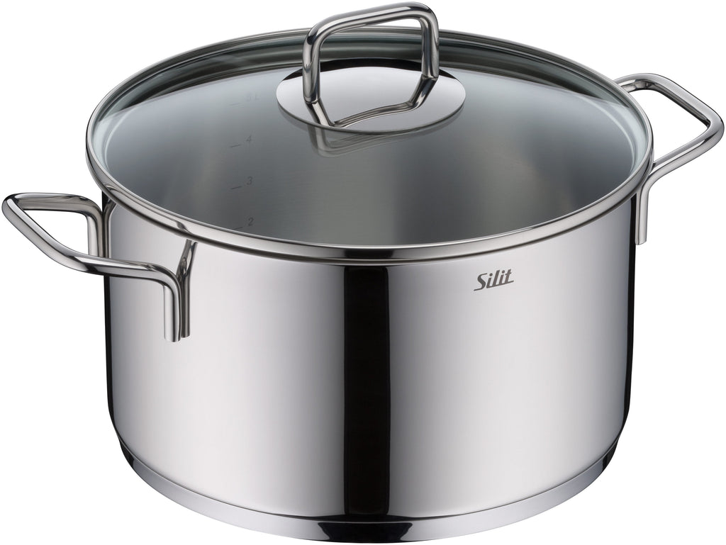 Grytesett 4-delt Extra Cook rustfritt stål induksjon glasslokk bakside